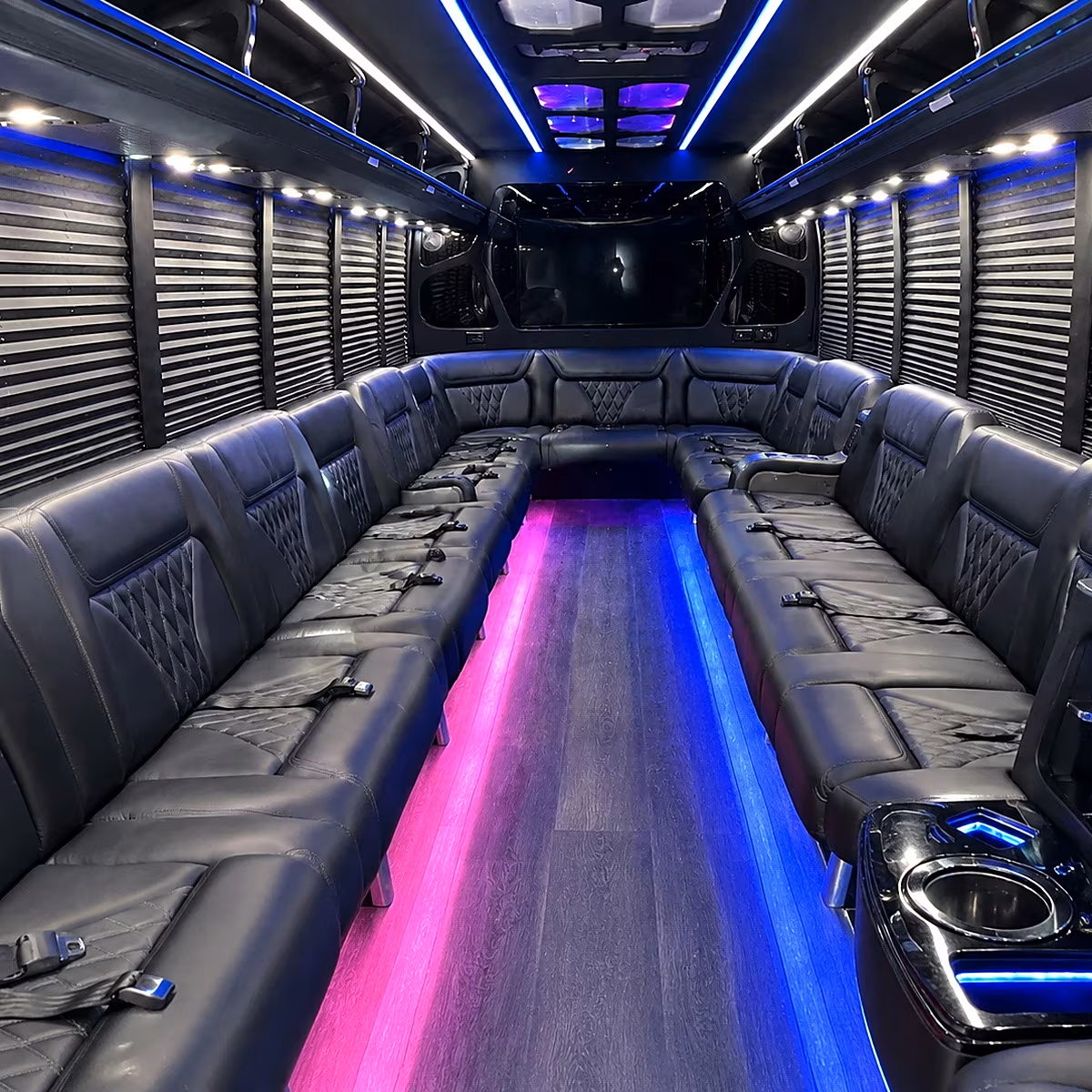 Chesapeake Sporting Event Transportation party bus interior