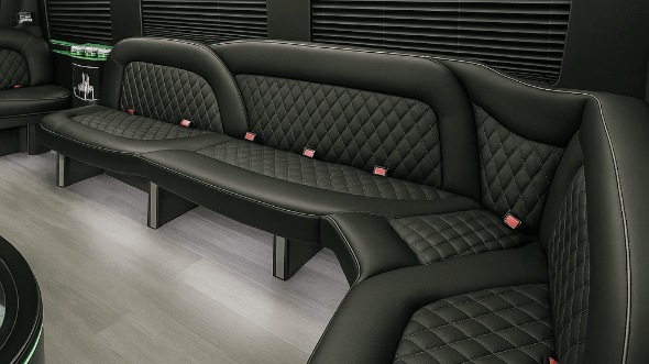 Interior of Chesapeake Party Bus Company's 14 Passenger Sprinter Limousine in Chesapeake