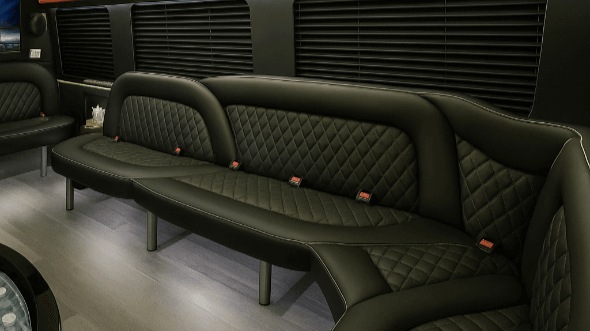 Interior of Charter Bus Company Richmond's 14 Passenger Sprinter Limousine in Richmond