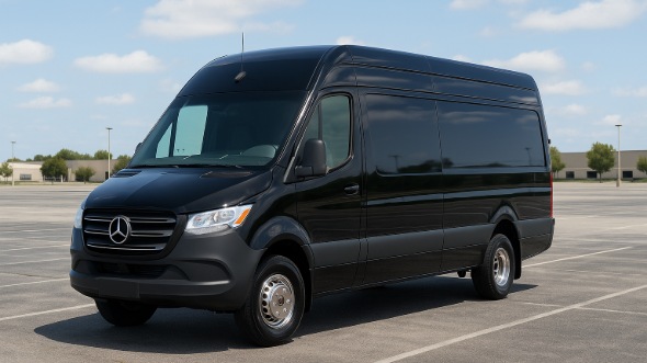 Exterior of Charter Bus Company Wilmington's 14 Passenger Sprinter Limousine in Wilmington