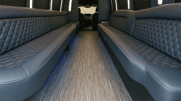 Interior of Charter Bus Company Newport News's 20 Passenger Party Bus in Newport News
