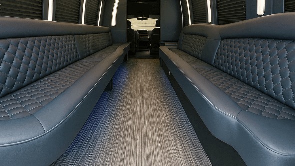 Interior of Charter Bus Company Newport News's 28 Passenger Party Bus in Newport News