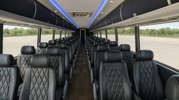 Interior of Charter Bus Company Chesapeake's 40 Passenger Charter Bus in Chesapeake