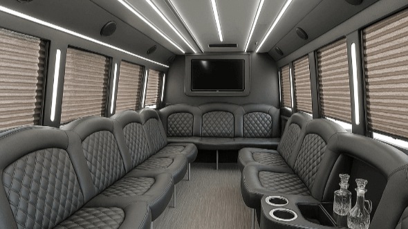 Interior of Charter Bus Company Norfolk's 40 Passenger Party Bus in Norfolk