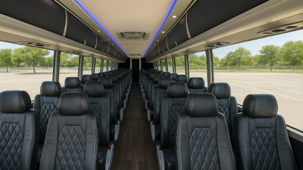 Interior of Charter Bus Company Chesapeake's 44 Passenger Charter Bus in Chesapeake