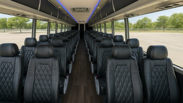 Interior of Charter Bus Company Chesapeake's 46 Passenger Charter Bus in Chesapeake