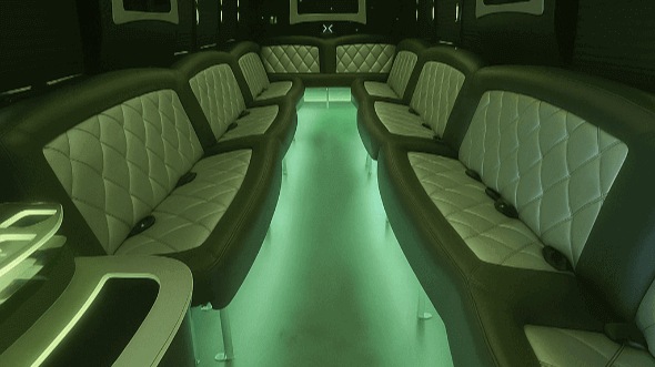 Interior of Charter Bus Company Suffolk's 50 Passenger Party Bus in Suffolk