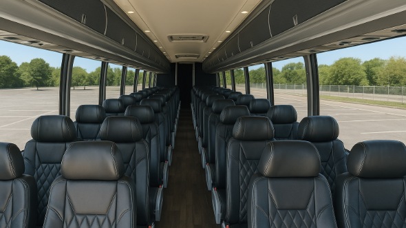 Interior of Charter Bus Company Chesapeake's 54 Passenger Charter Bus in Chesapeake