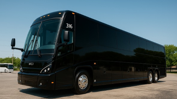 Exterior of Charter Bus Company Chesapeake's 55 Passenger Charter Bus in Chesapeake