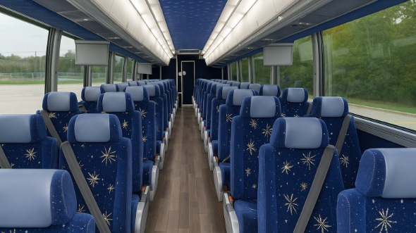 Interior of Charter Bus Company Chesapeake's 55 Passenger Charter Bus in Chesapeake