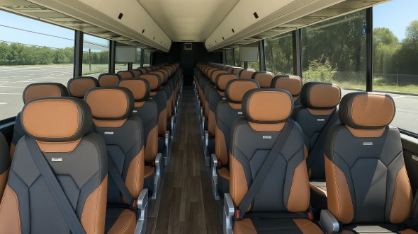Interior of Charter Bus Company Chesapeake's 56 Passenger Charter Bus in Chesapeake