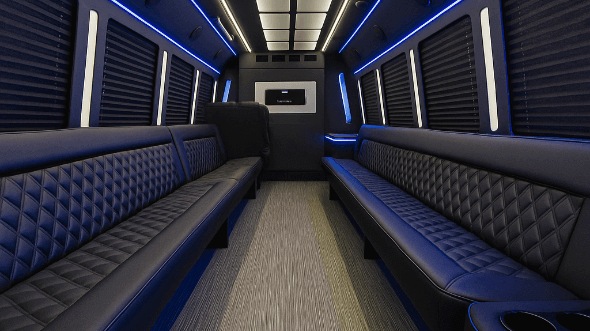 chesapeake 40 passenger party bus interior